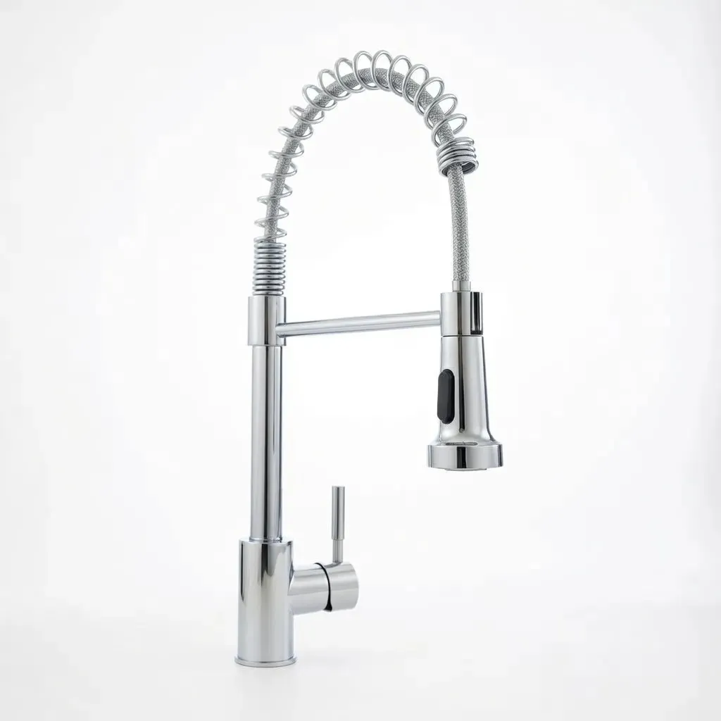 Torneira Gourmet Para Cozinha Monocomando Via Flix Fc-34c Cromada Aço Inox Quente Fria