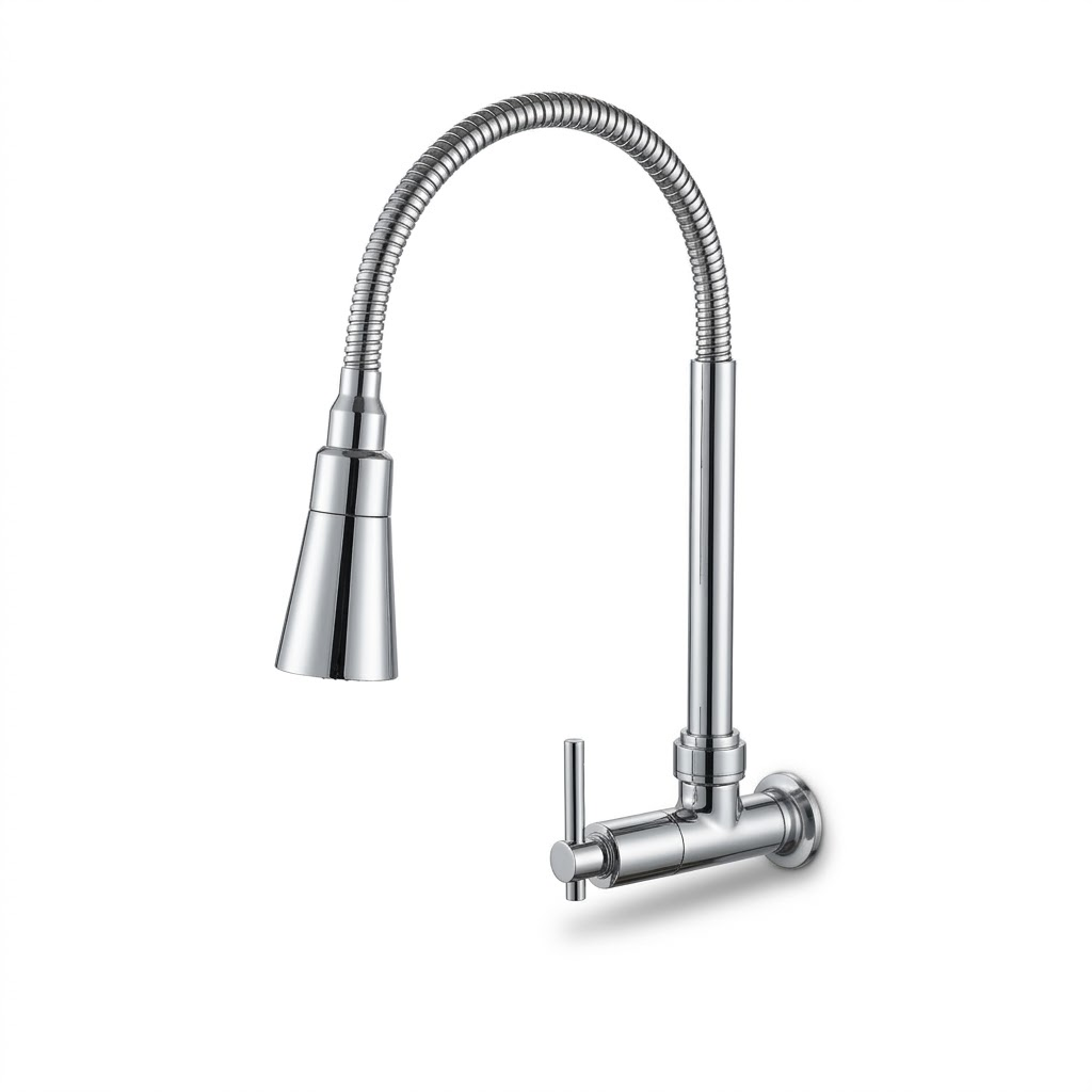 Torneira Para Cozinha Parede Monocomando Gourmet Flexível Viaflix Fc-53
